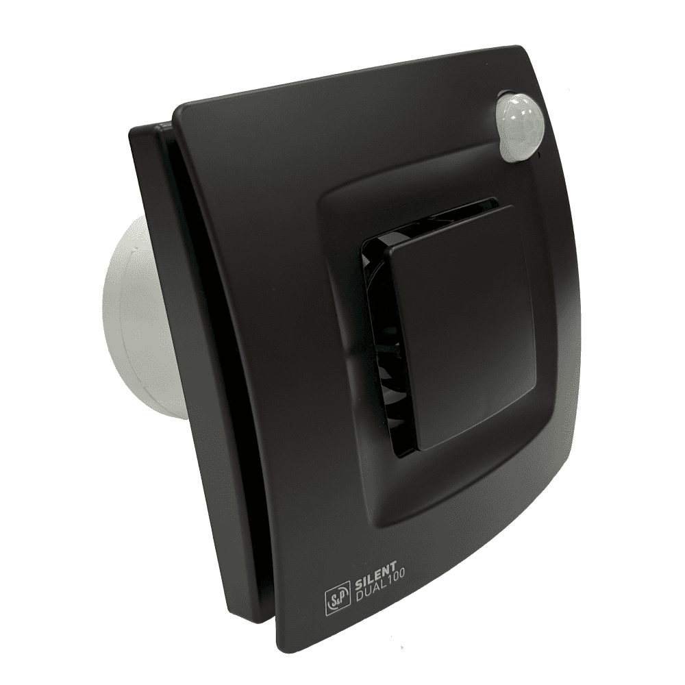 Вентилятор накладной Soler & Palau Silent Dual 100 MATT BLACK (таймер, датчик влажности, датчик движения, программируемый)